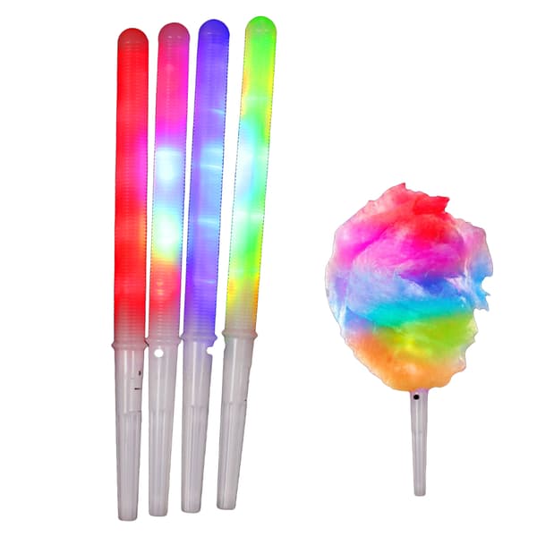 Glow Sticks til Candyflossmaskine, LED Lysende Pinde, Blå/Pink, 50-pak