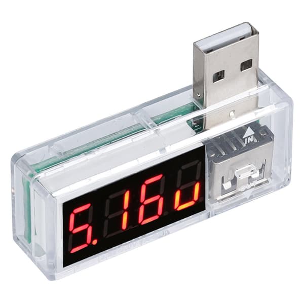 2 stk. USB spændingsstrømstester, bærbar voltmeter-amperemeter til telefonoplader, hvid