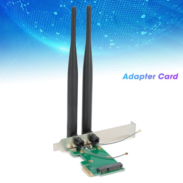 Mini PCIE til PCIE Adapterkort Trådløs Wifi Stationær Computer Netværkskonverter (6DB Antenne)