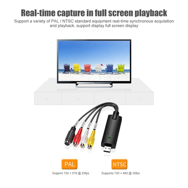 USB 2.0 Videoadapter med ljudinspelning USB 2.0 TV DVD Videoinspelningsadapter