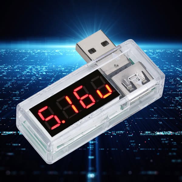 2 stk. USB spændingsstrømstester, bærbar voltmeter-amperemeter til telefonoplader, hvid