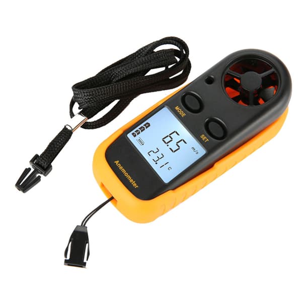 Digital Anemometer Termometer LCD-display Handhållen Vindhastighet Temperaturmätare 3V GM816