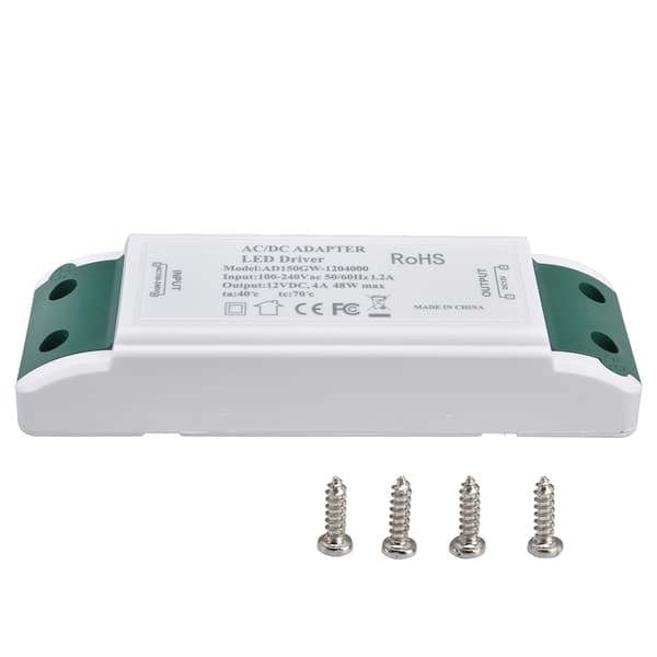 12V DC 48W 4A LED-driver strømforsyning, konstant strømspændingstransformer 100-240V AC til stripelys