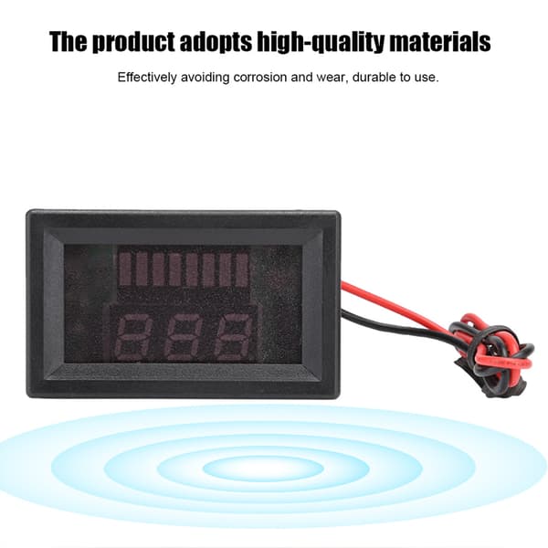 DC Digital Elektrisk Utrustning Spänningsmätare Display Litiumbatteri Voltmeter 12V-60V (Röd)