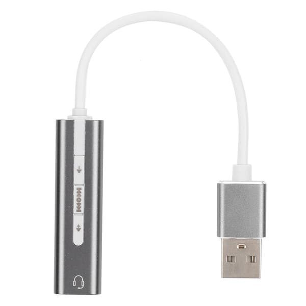 USB-lydkort i aluminiumslegering eksternt computerlydkort til alle computersystemer 7.1 Stereo