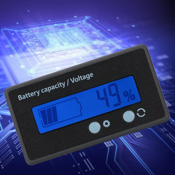 GY-6GS PCB HTN Vattentät Batterikapacitetsmonitor Indikator LCD-skärm 12-84V Blå