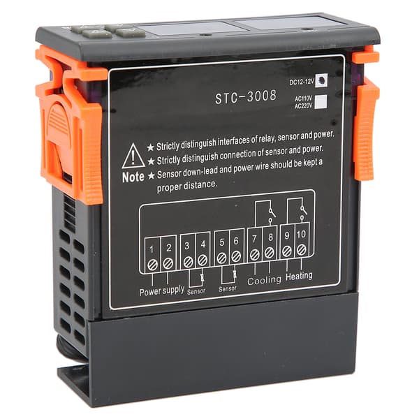 STC-3008 Dobbelt Display 2x NTC Probe Temp Controller Termostat DC12V 12V Digital Switch