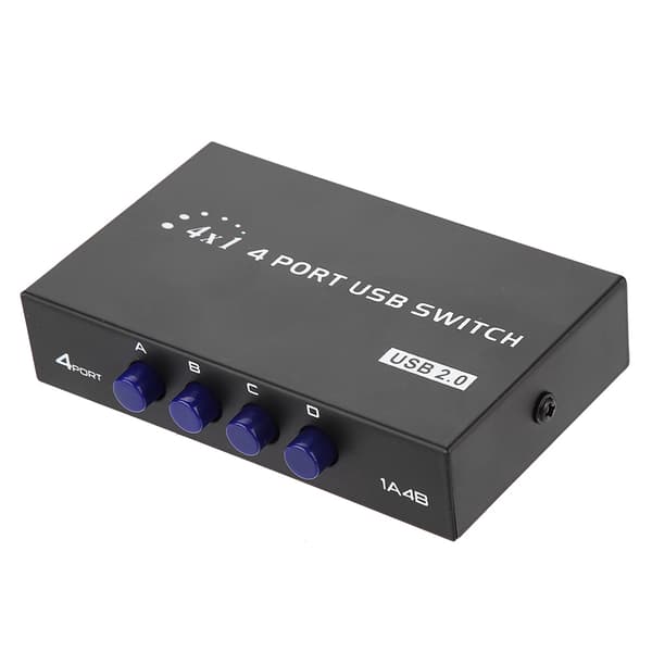 2/4-ports USB 2.0 manuel delingsswitch-boks til pc-printerscanner (4-ports)