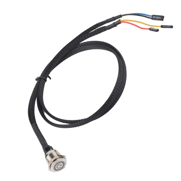 Desktop Computer Vært Switch Kabel Metal Knap Metal LED Strømknap Blå