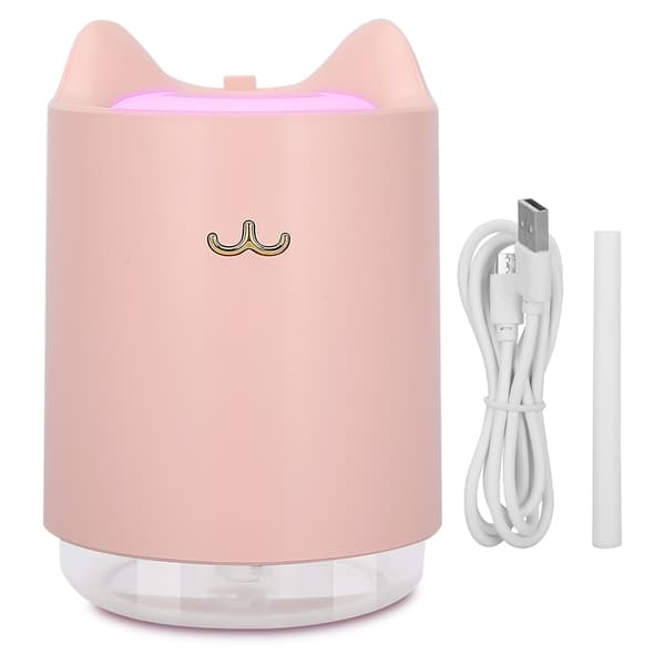 320ML USB-laddande skrivbordsmini-luftfuktare för sovrum, hem och kontor, rosa