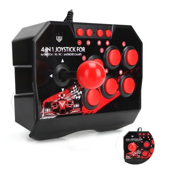 Arcade Fight Stick Trådbunden Arkadjoystick Arkadspelstillbehör för Switch/PC/PS3