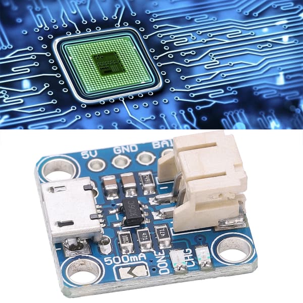 USB Micro B Opladermodul Kort 5V Pin til LiPoly Li-Ion Batteripakke