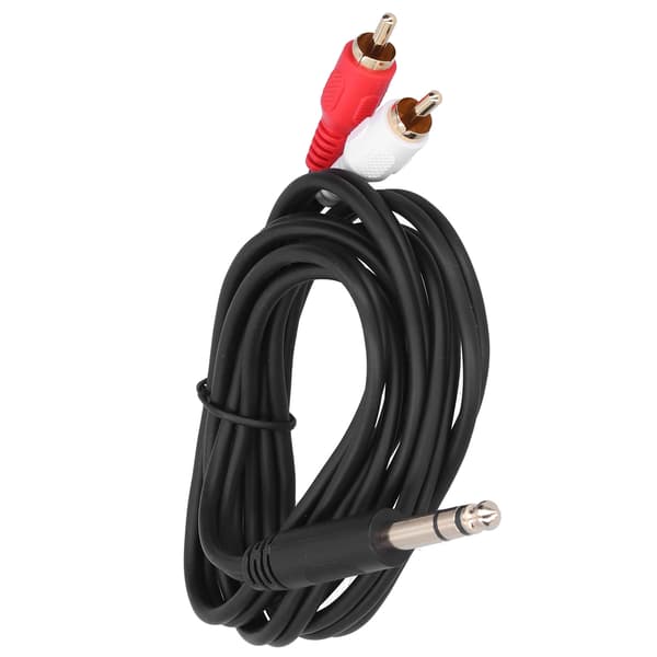 6,35 mm til dobbelt RCA lydkabel stereo hanadapterstik lyd Y-splitterkabel