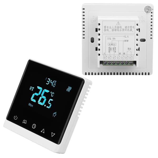 AC220V Pekskärmstermostat med LCD-display Temperaturregulator för hemmet