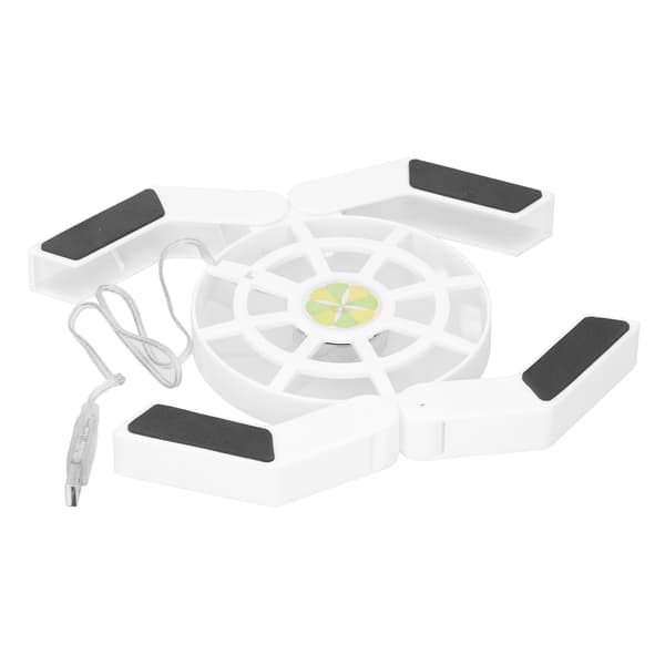 Laptopkylplatta med lysande stor fläkt USB Notebook Dator Vikbart Stativ DRS08 (Vit)