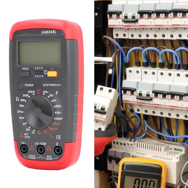 Digital multimeter med automatisk intervall, kapacitans, ohm-testare, bakgrundsbelyst LCD NCV-voltmeter