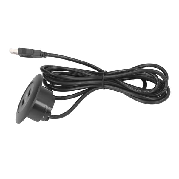 Sofa Dobbelt USB Opladerstik Indbygget Sort til Hjemmemøbler