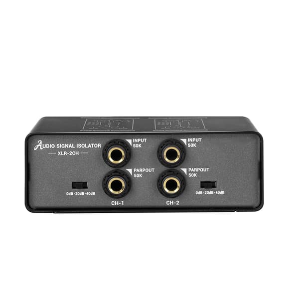 Audio Ground Loop Støjisolator Hum Filter til Mikrofon Mixer Afspiller, 3 Forstærkningsniveauer, Dobbeltkanals Separat Isolation