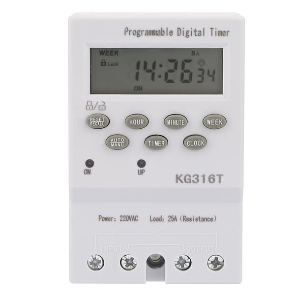 KG316T 220V Programmerbar Digital Timerkontakt, Mikrocomputer Automatisk Tidsstyring, 16A