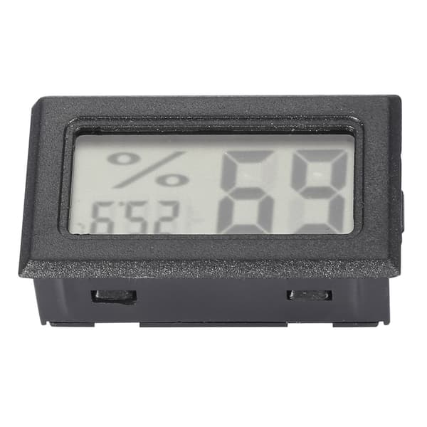 Digital LCD Hygrometer Indendørs Termometer Fugtighedsmåler til Hjem, Kontor, Drivhus (Sort)