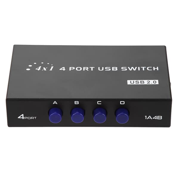 2/4-ports USB 2.0 manuel delingsswitch-boks til pc-printerscanner (4-ports)