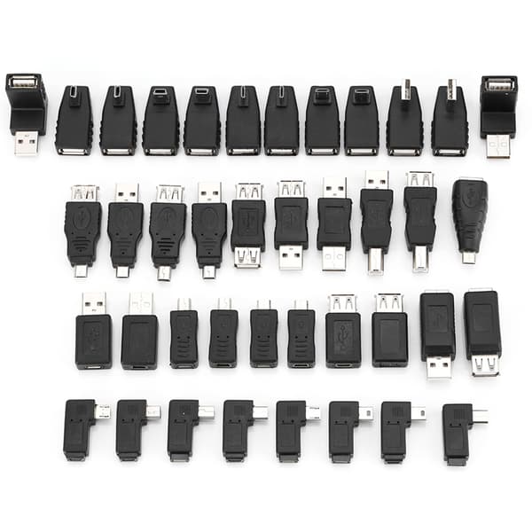 Pakke med 40 Flere USB2.0 Adaptere Vinklede Mini Micro Type B Han Hun Konvertere Stik