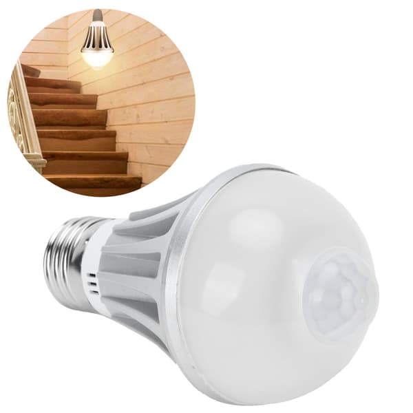 7W E27 Rörelsesensor LED-lampa Varmvit 85-265V för Hall & Trapphus