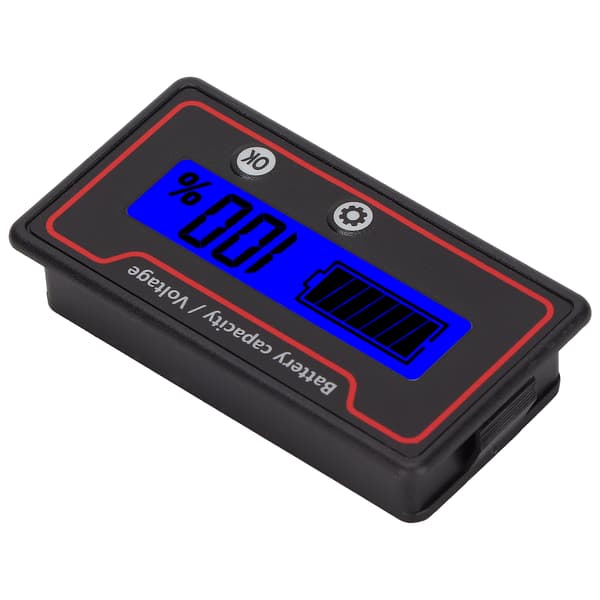 Batterimåler Lysalarm LCD-display Sikker batterikapacitet Spændingsmåler til elbil 12-84V Blåt lys