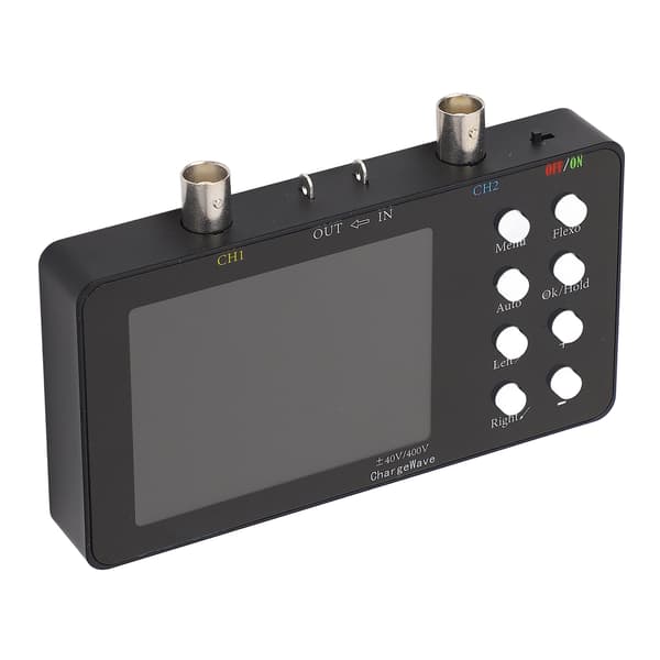 Handhållet digitalt oscilloskop 3,2\" LCD, 2-kanals testare med 2 röda/svarta probklämmor