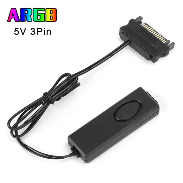 RF fjernbetjening blæser lys controller PC tilbehør 5V Symphony ARGB sort SATA-Pin (sort)