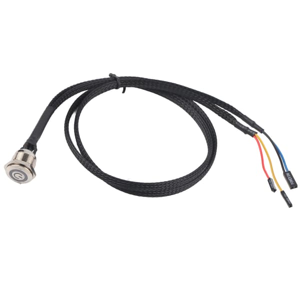 Desktop Computer Vært Switch Kabel Metal Knap Metal LED Strømknap Blå