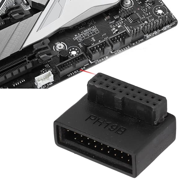 USB 3.0 90° Adapter Flerskiktskretskort Enkel Installation 19/20Pin Strömadapter PH19B