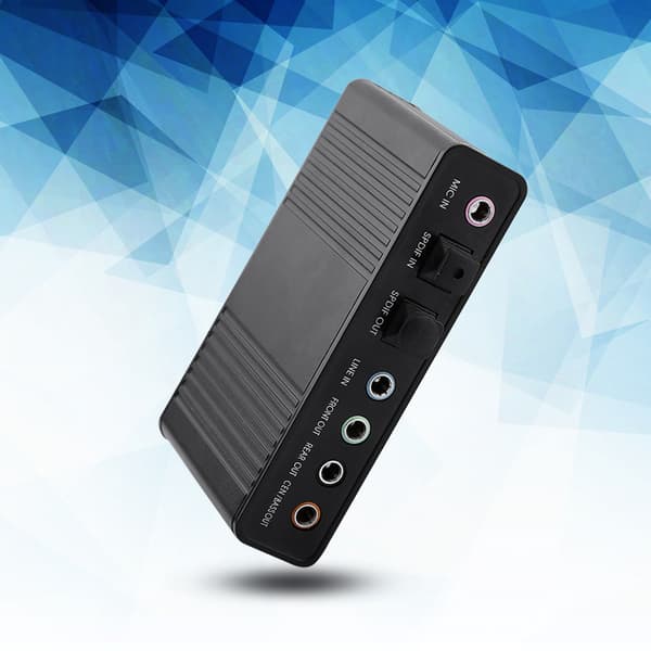 6-kanals lydkort USB ekstern digital optisk SPDIF lydudgangsadapter til pc