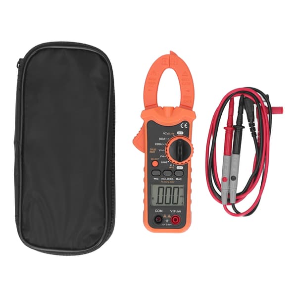 AC/DC Tangamperemeter 1999 Tællinger NCV True RMS Multimeter LCD Baggrundsbelyst Tester