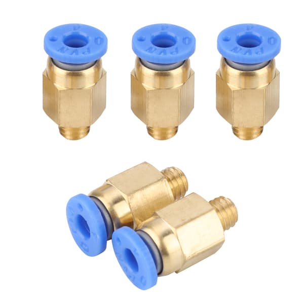 5 STK 3D-printertilbehør PC4-M6 lige gennemgående pneumatisk samling ydre diameter 4MM