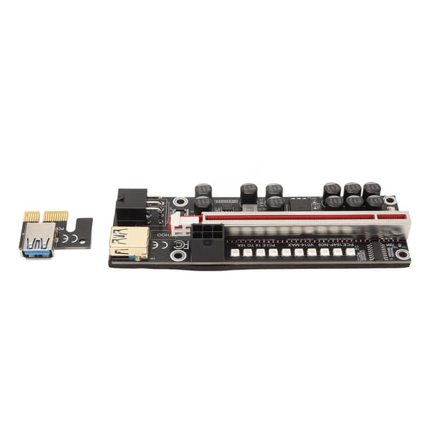 PCIE Riser Powered Adapter Card 6 Pin Kompatibel 1X 4X 8X 16X PCIE Interface Plug and Play USB Riser Powered Adapter Card Sort
