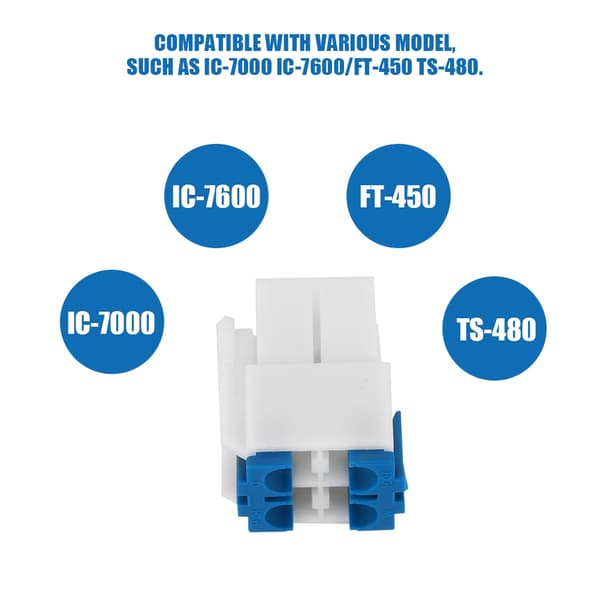 4-bens radiostrømkabelstik til IC-7000 IC-7600/FT-450 TS-480