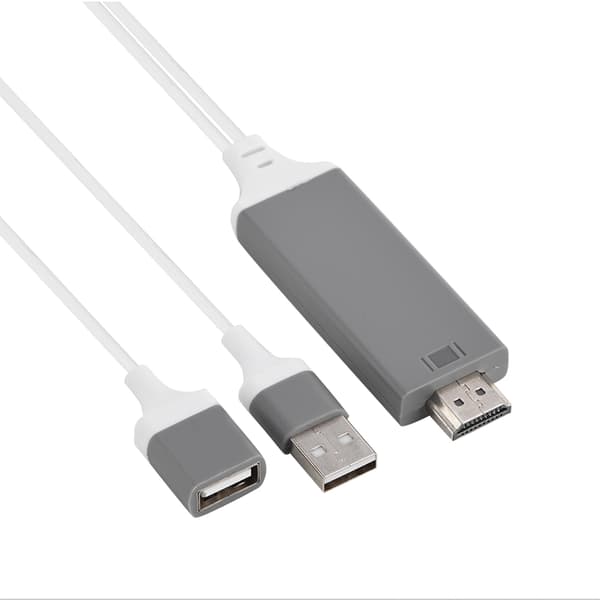 3 farver telefon til HDMI-kabel til IOS-interface digital AV-adapter 1080P Plug Play til IOS Android Hvid