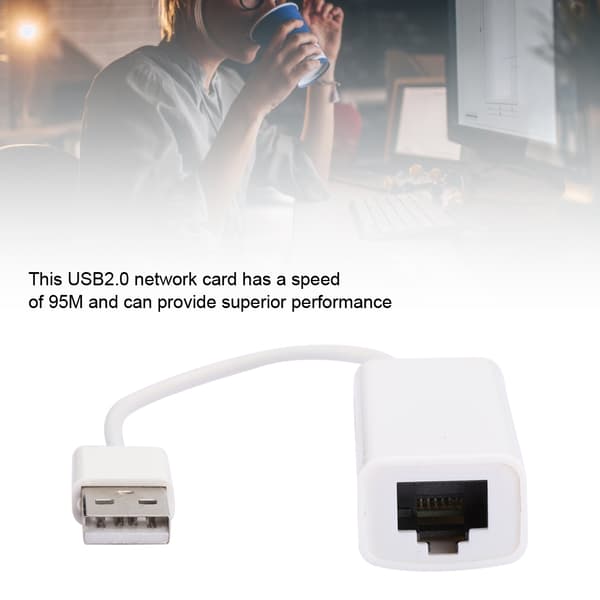 USB2.0 Ethernet-adapter RJ45 Hvid ABS RTL8152B Chip Eksternt netværkskort til computer