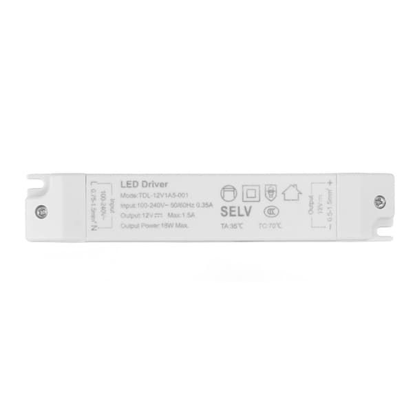 18W LED Transformer Driver DC12V 1.5A ABS Multi-beskyttelse LED Strømforsyning til Hjem AC100-240V