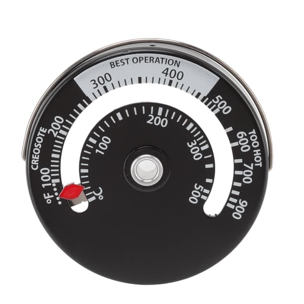 Kamintermometer Aluminiumlegering Urtavla Mässingsvisare Robust Noggrann Mätning Magnetisk Eldstadstermometer