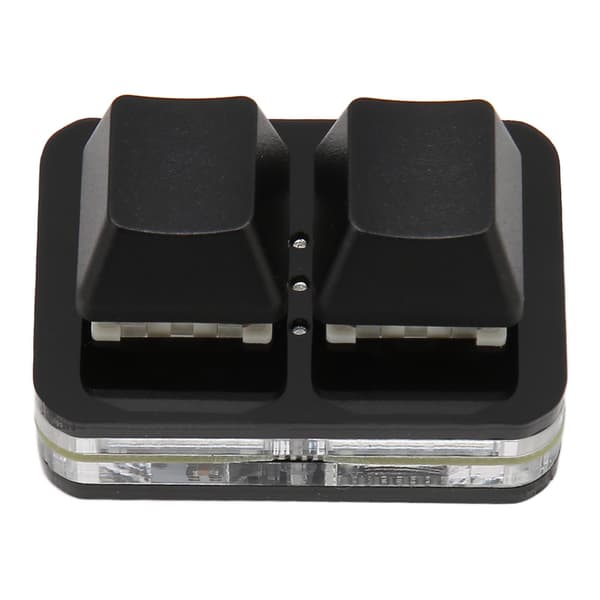 USB 2-tast Mini-tastatur Brugerdefineret RGB LED-baggrundsbelysning Makroprogrammeringstastatur til Windows til OS X til Linux Sort