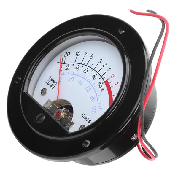 SD-65 Pointer VU-meter Retro Audio Levelmåler, Gult Lys, 65mm Panel Voltmeter