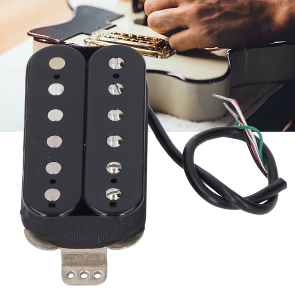 Humbucker Pickup 6-strängad dubbelspole ersättning för elgitarr 52mm Svart