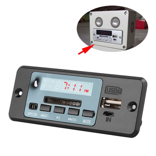 5V MP3 Audio Decoder Modul USB FM Radio MP3 Afkodningskort Musikafspiller med Strømforstærker Sort