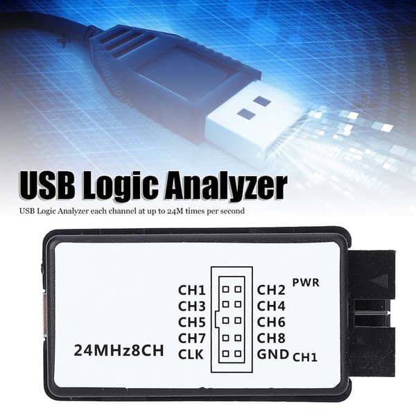Mini USB Logikanalysator 8CH 24MHz Digital Tester, Bærbart Lommeformat Sæt