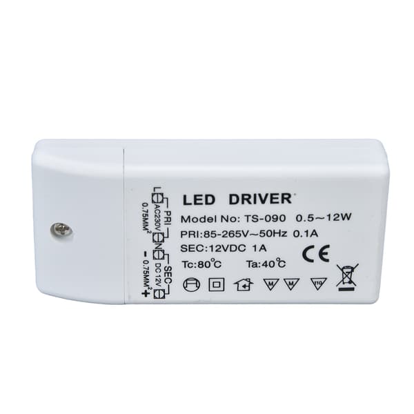 LED Driver 12W 12V DC 1A Strømtransformator LED Lampe Konstant Strøm Drev Strøm AC 85-265V