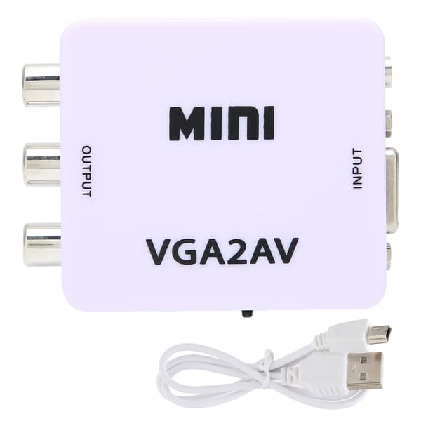 Mini VGA til AV 1080P HD Video Konverter Adapter 165MHz med Datakabel til TV PC