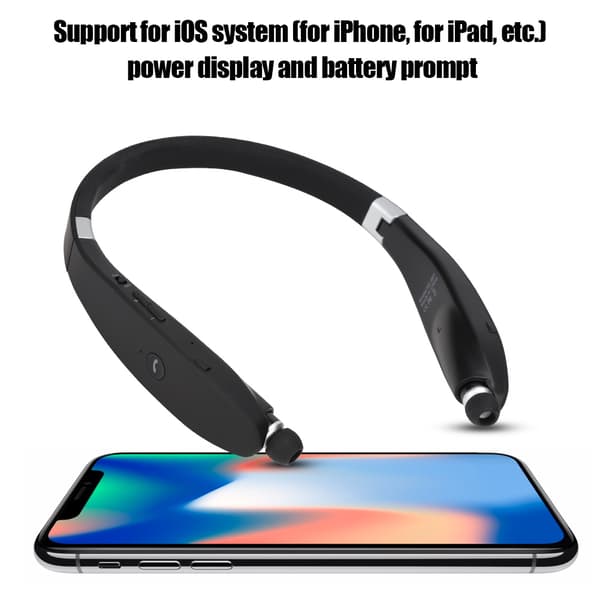 SX-991 Foldbar halsophængt teleskopisk headset trådløs Bluetooth-øretelefon (sort)