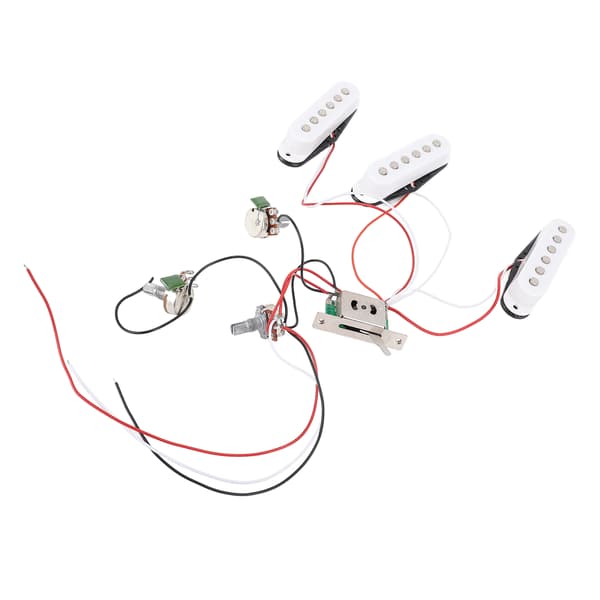 Elgitarr Pickups Kit Förkopplad Uppsättning Single Coil med Timbre Volym Linje Ersättning för ST Panel Vit